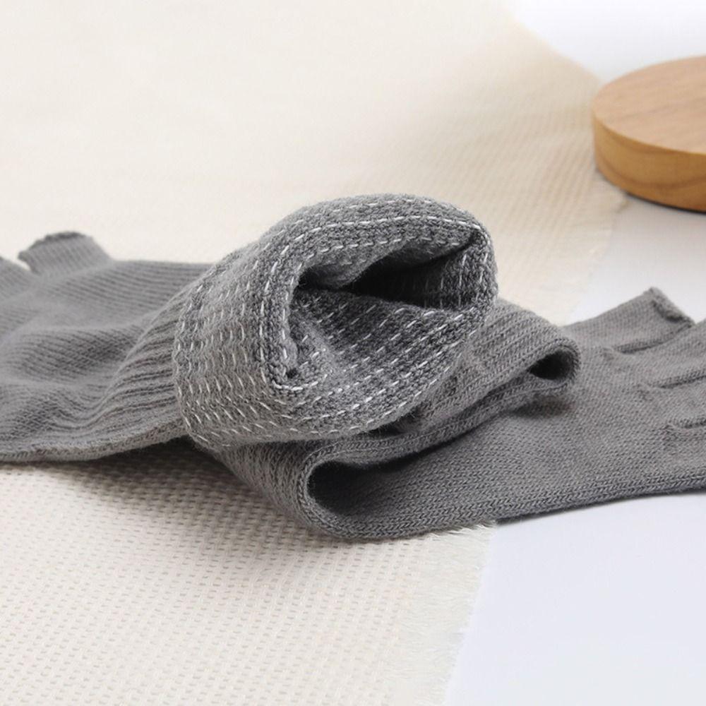 Перчатки с полупальцами чистого цвета, вязаные длинные перчатки для запястья, модные рабочие перчатки для женщин и девочек