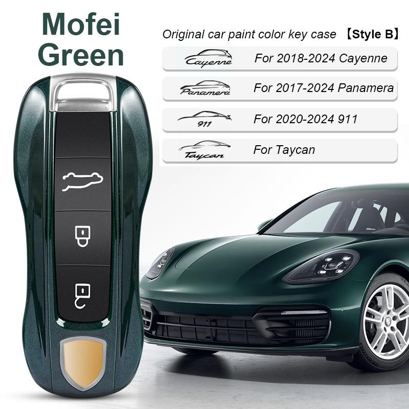 AABKR1 For Porsche Cayenne Mancan Panamera 911 718 Boxster Cayman Taycan 2010-2024 Car Key Paint Case Bordeaux Red Shell Replacement