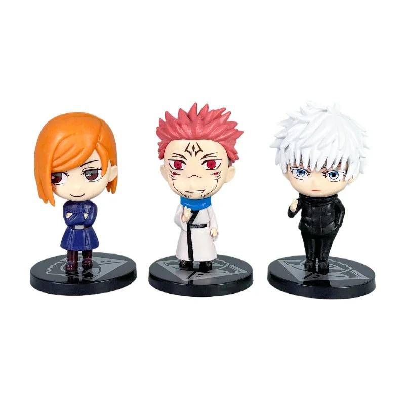 6 шт./комплект Аниме Фигурка Jujutsu Kaisen Годзё Сатору Юдзи Итадори Фигурка Кукла Игрушка Фигурка Действия Юдзи Итадори Фусигуро Модель Игрушки