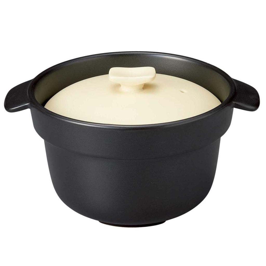 Banko Ware Range Rice 3 Approximately Microwave Direct Fire Made In Japan 18237 Cooker, Cups, 1600ml, Oven, Compatible, Cream,