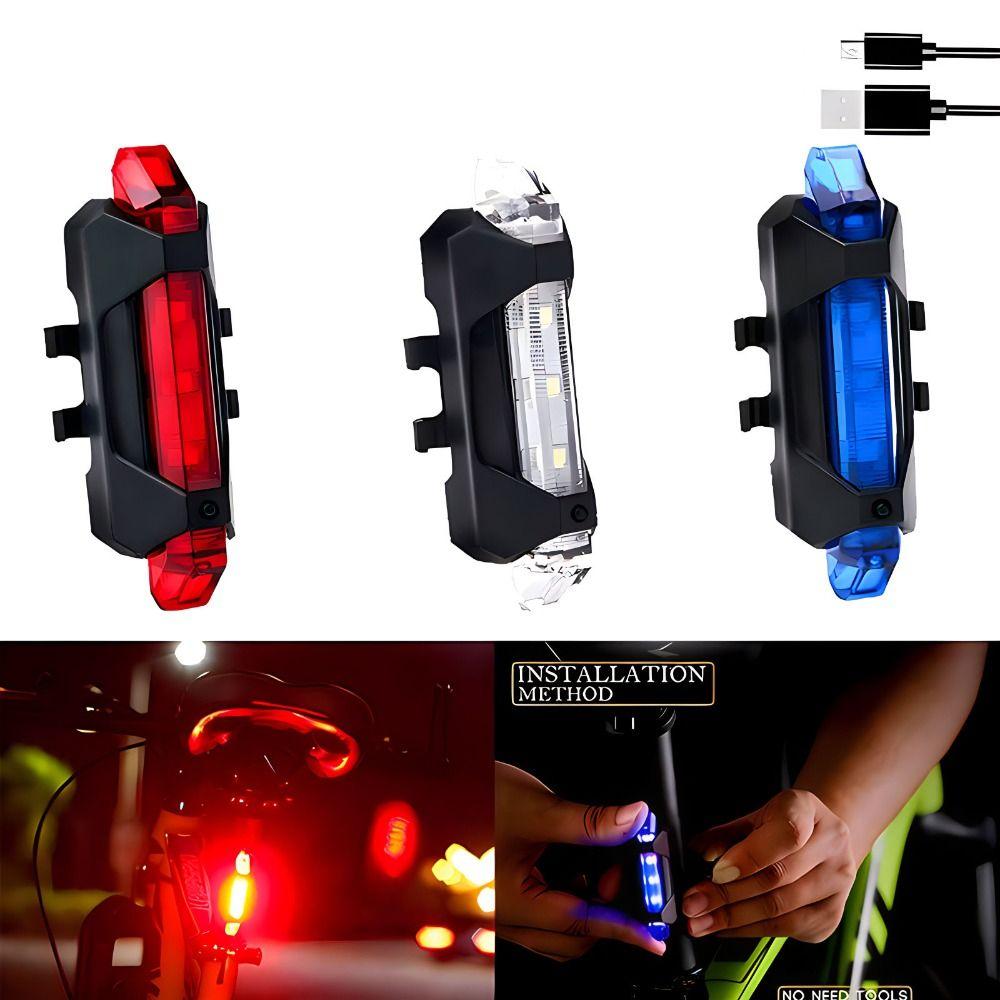 Flashing City Mountain Bike Bicycle Light USB Rechargeable Cycling Taillight Rear Bicycle Light
