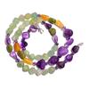 Natural Amethyst Aventurine Vasonite Gemstone Smooth Beads Necklace 17" UB-4127 UB-4127