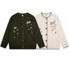 American Retro Cute Dalmatian Embroidered Knit Cardigan Unisex Casual Sweater
