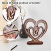 Top Brass Heart Holding Hands Wall Decor Decorative Art Sculpture - Faux Wood Finish - Forever Love