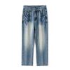 New American Wide-leg Jeans for Men's Loose Straight Vintage Floor Trousers