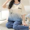 Summer Women Pajamas Set Cotton Women's Pajama Short Sleeves Nightwear for Girl