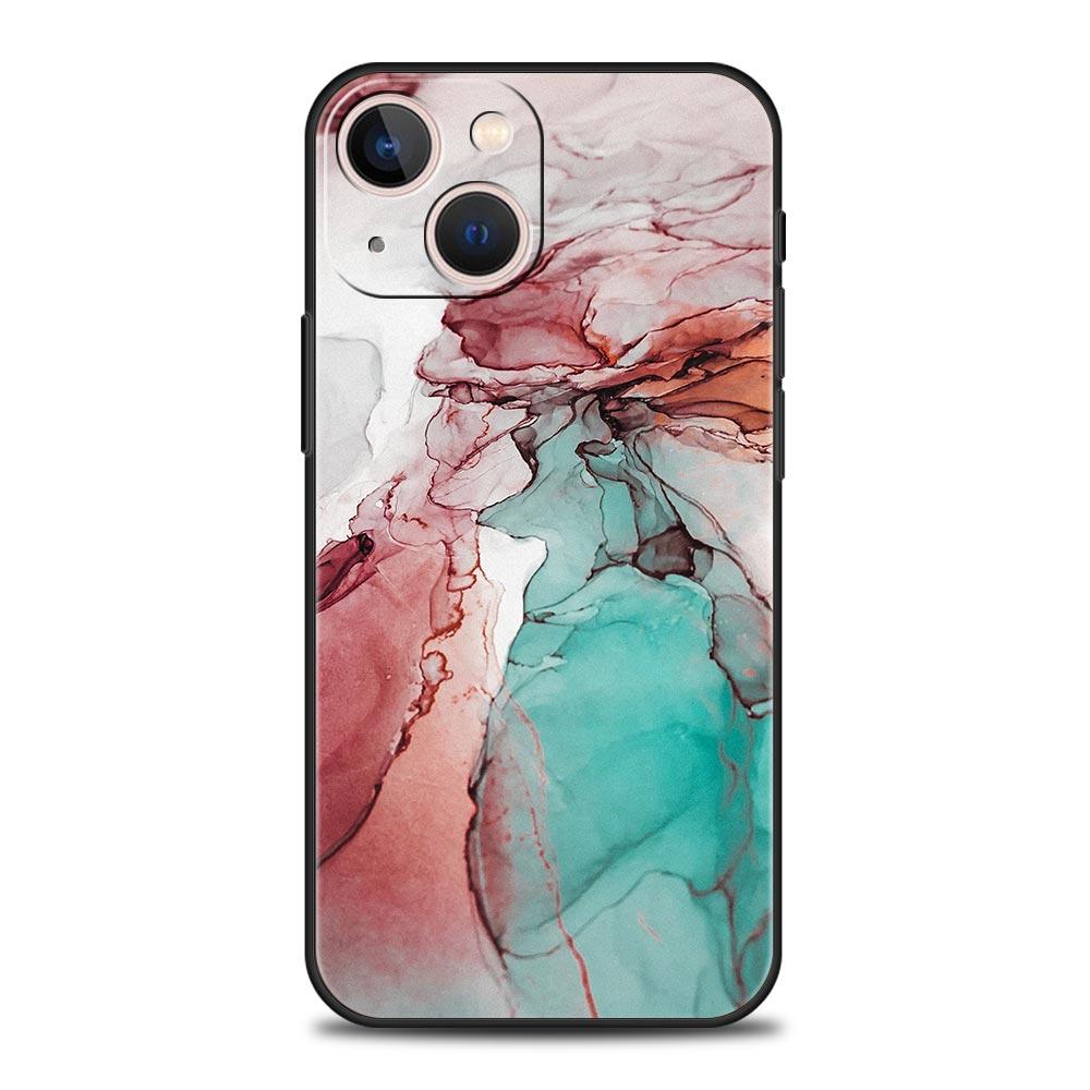 Винтажный мраморный чехол для телефона для iPhone 17 16 15 14 13 12 Pro Max 11 Pro Max 17 AIR Plus Ударопрочный мягкий ТПУ корпус Fundas Сумка