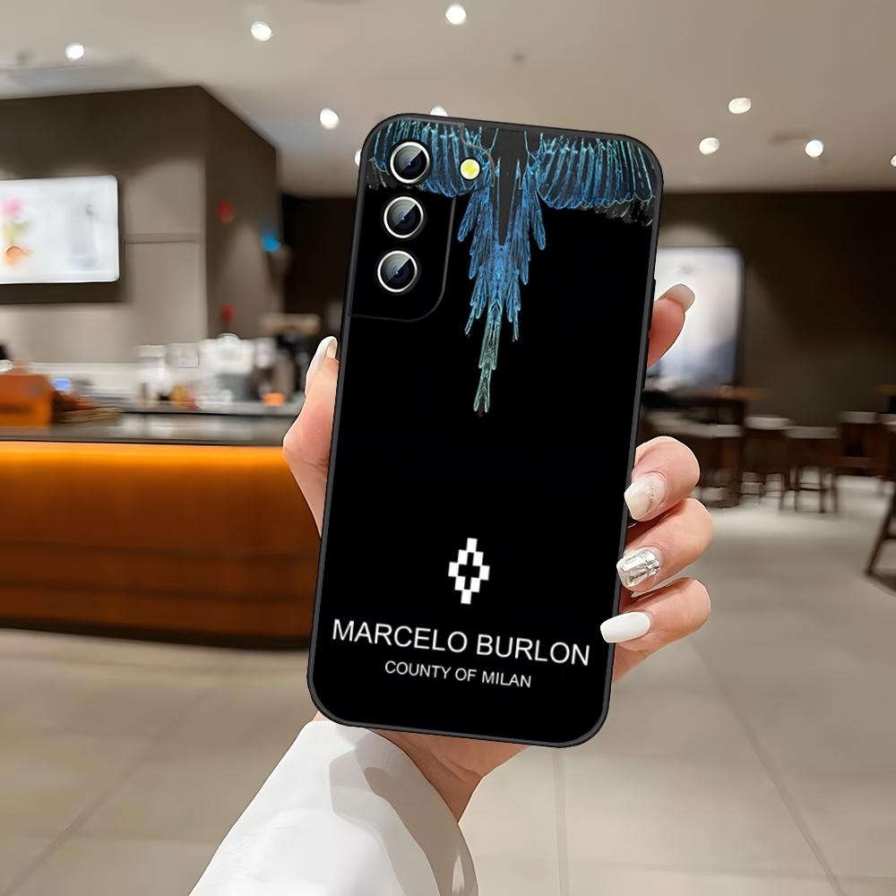 Модный дизайн с вставками из капа - Чехол для телефона Marceloes Для S25 Samsung S26 S24 Ultra S22 S23 S20 Fe S21 Plus A54 A34 A16 A53 Задняя крышка