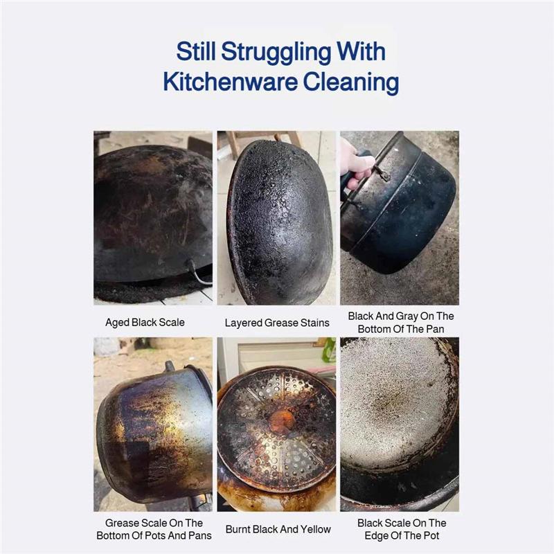 Мощное средство для чистки кастрюль и сковородок из нержавеющей стали Сильный обезжириватель и гель для удаления черного нагара Средство для очистки пригоревшего дна посуды
