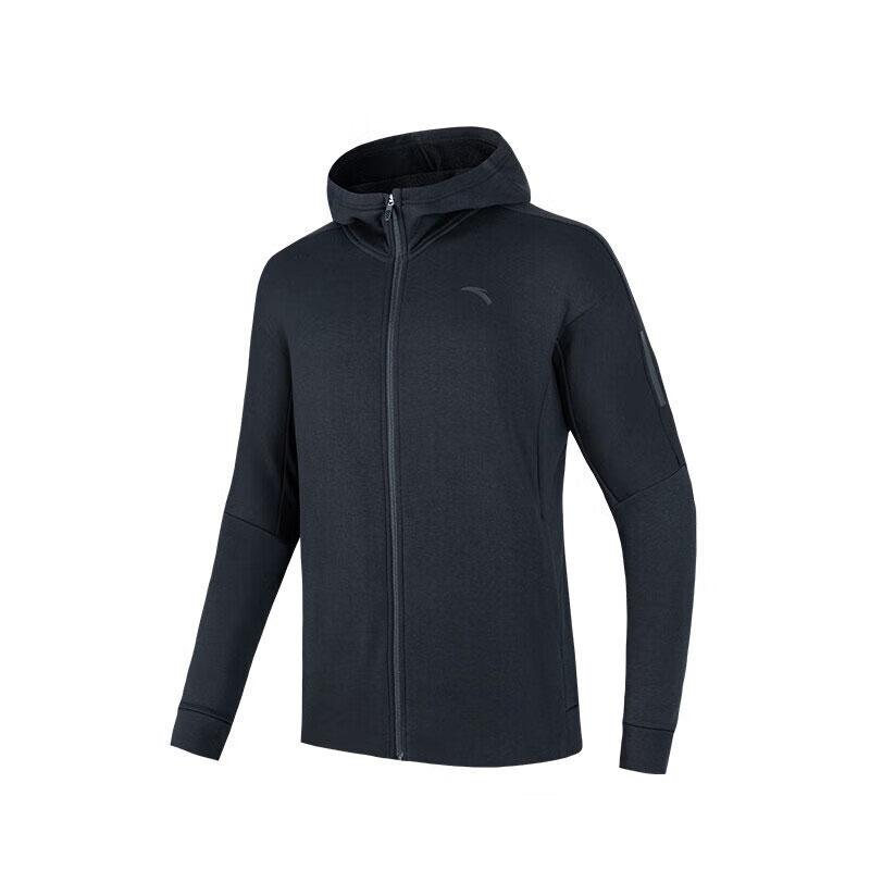 Anta Толстовка с капюшоном Training Series Solid Color Logo Zip-Up с капюшоном для мужчин, черная 952237737-4