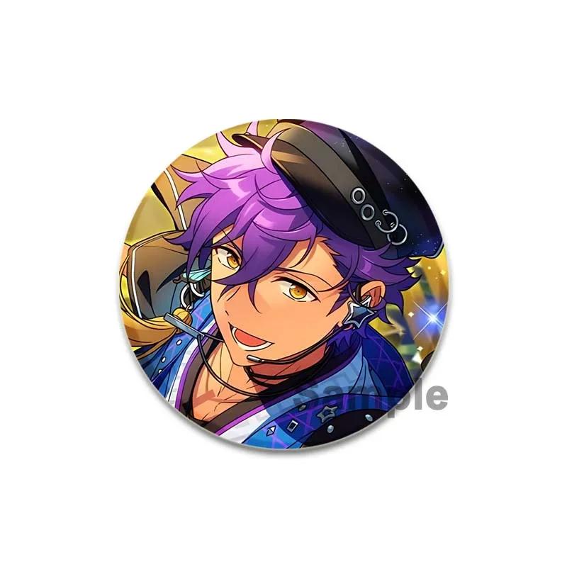 32/44/58mm Ensemble Stars Idol Brooch Round Cartoon Cosplay Badge Adonis Otogari Icons Lapel Pins for Backpack Gift Accessory