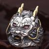 Мужское открытое кольцо из стерлингового серебра 925 пробы с головой дракона - Властный ретро-стиль, хип-хоп личностные украшения