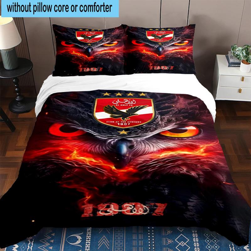 3pcs Al Ahly FC Printed Bedding Set Duvet Cover Closure Includes 1 Duvet Cover & 2 Pillowcases Bedding Sets Home Decor Gifts