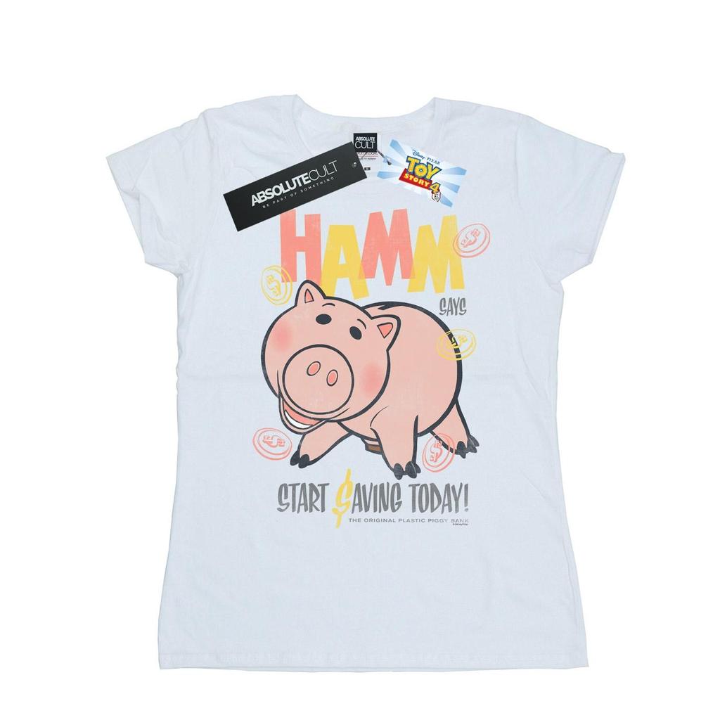 Disney Womens/Ladies Toy Story 4 Hamm The Piggy Bank Cotton T-Shirt