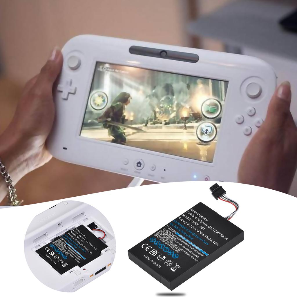 6600mAh Wii U Gamepad Battery Replacement Rechargeable Battery Pack for Nintendo Wii U Controller WUP-010 WUP-012