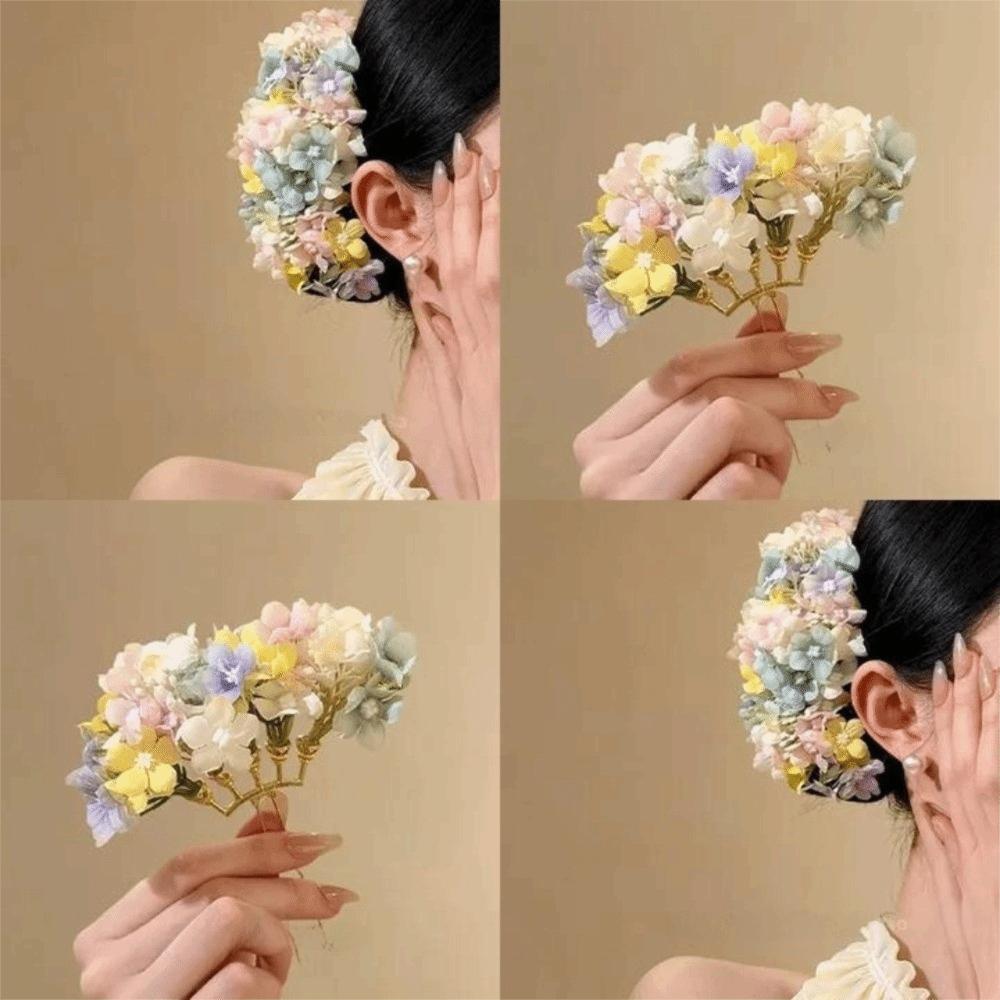 Vintage Colorful Flower Hair Stick Bohemian Fairy Side Clip Hairpin Chinese Style Thai Hair Fork Daily