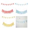 12Pcs 3.2M Long Wedding Banner Fabric Pennant Flags Wedding Hanging Decorations For Holiday Party Indoor and Outdoor