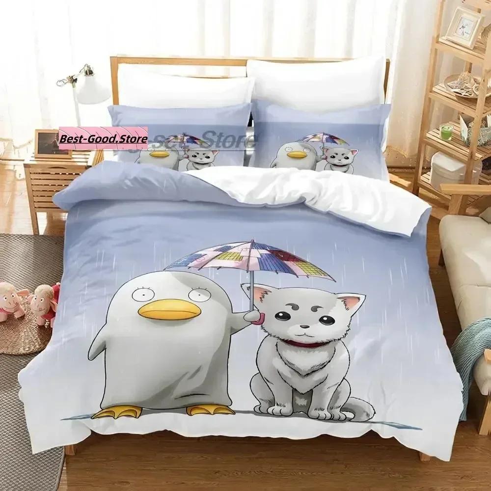 G-Gintamas Bedding Set Duvet Cover Sheet Printed Bed Set Pillowcase Bed Full Q-Queens King Size Comforter Bedroom