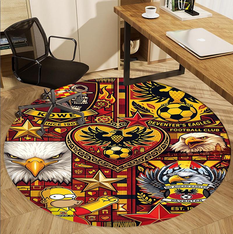 Круглый ковер Go Ahead Eagles, Коврик для помещений/улицы, для пикника, игровой комнаты, спальни, офиса, гостиной, ковер для декора дома, подарок на день рождения
