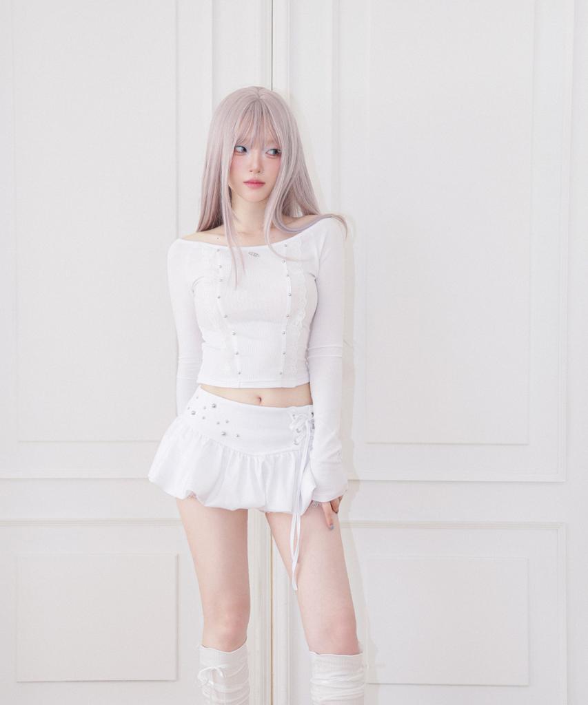 Юбка-шорты с корсетом Chelikwili Bubble Skort - Белый