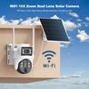 8МП Солнечная IP-камера WiFi Наружная Двойная Линза PTZ Камера Безопасности HD Встроенный Аккумулятор Солнечная Панель Беспроводная Камера PIR Сигнализация