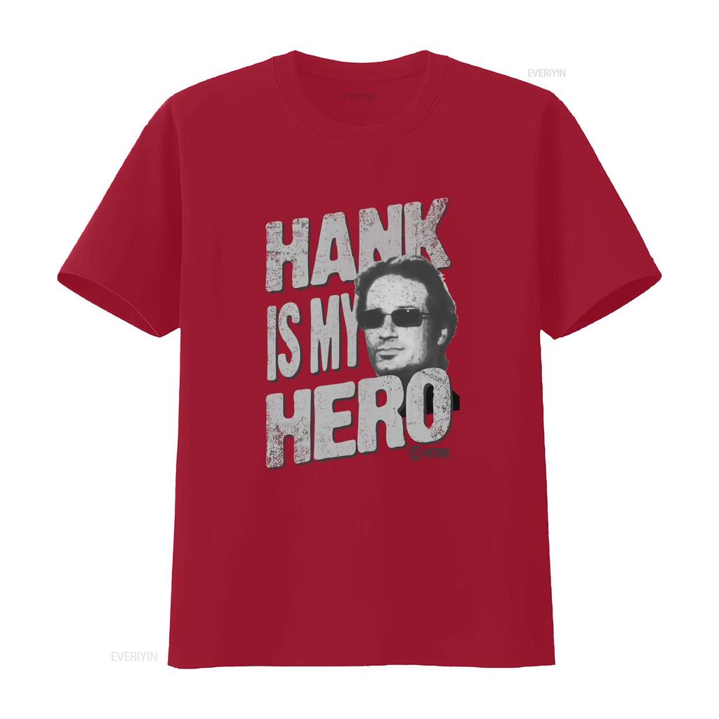 Showtime Californication Hank Is My Hero Licensed Adult T Shirt vintage Washed Casual Top For Everyday Wear Breathable