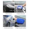 1 Pair Chenille Microfiber Car Wash Mitt Scratch Lint Free Double-sided Cleaning Strong Water Absorption Thickened Car Wash Gloves