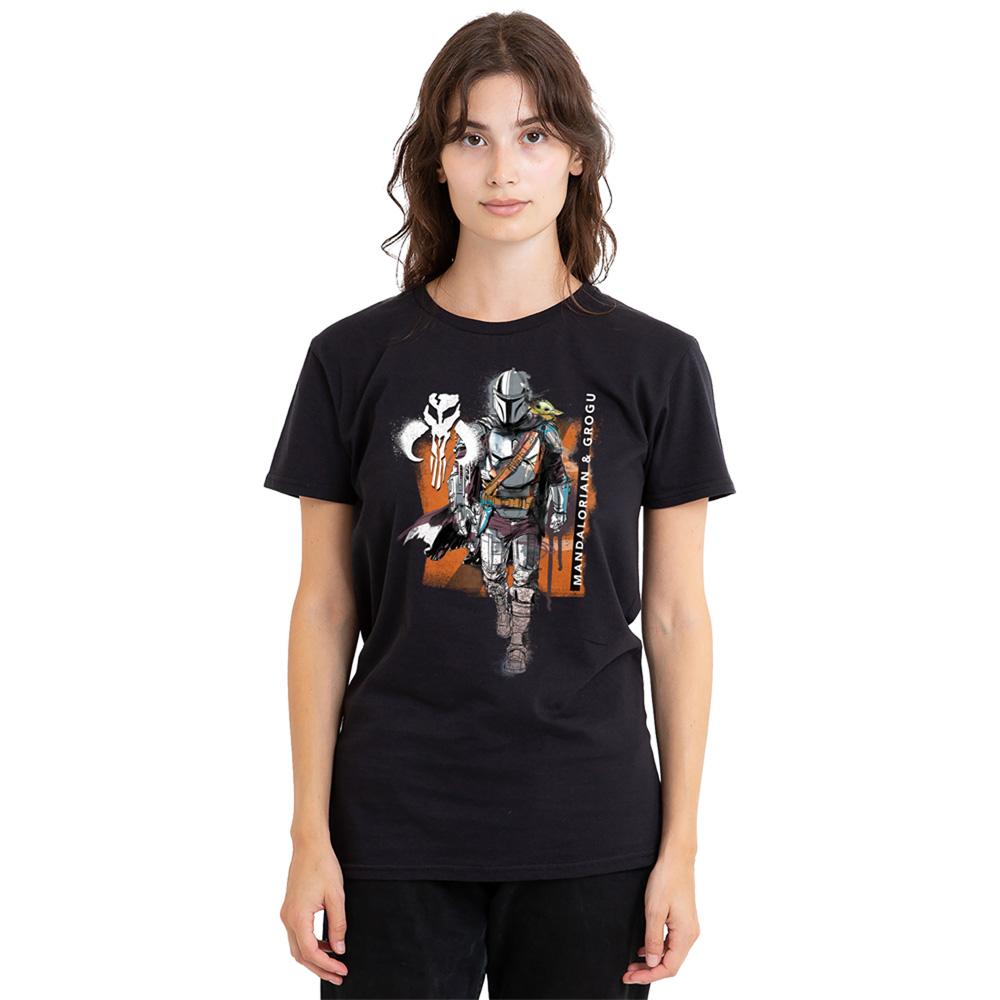 The Mandalorian & Grogu Womens/Ladies Graffiti Spray T-Shirt