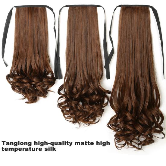 Парик-удлинитель с резинкой для хвоста, груша, высокие волосы-цветы, длинные волосы с температурным волокном