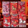 6 шт./комплект 5D вышивка Лошадь Красные конверты Трехмерный красный конверт Утолщенный большой мешок для счастливых денег Подарок