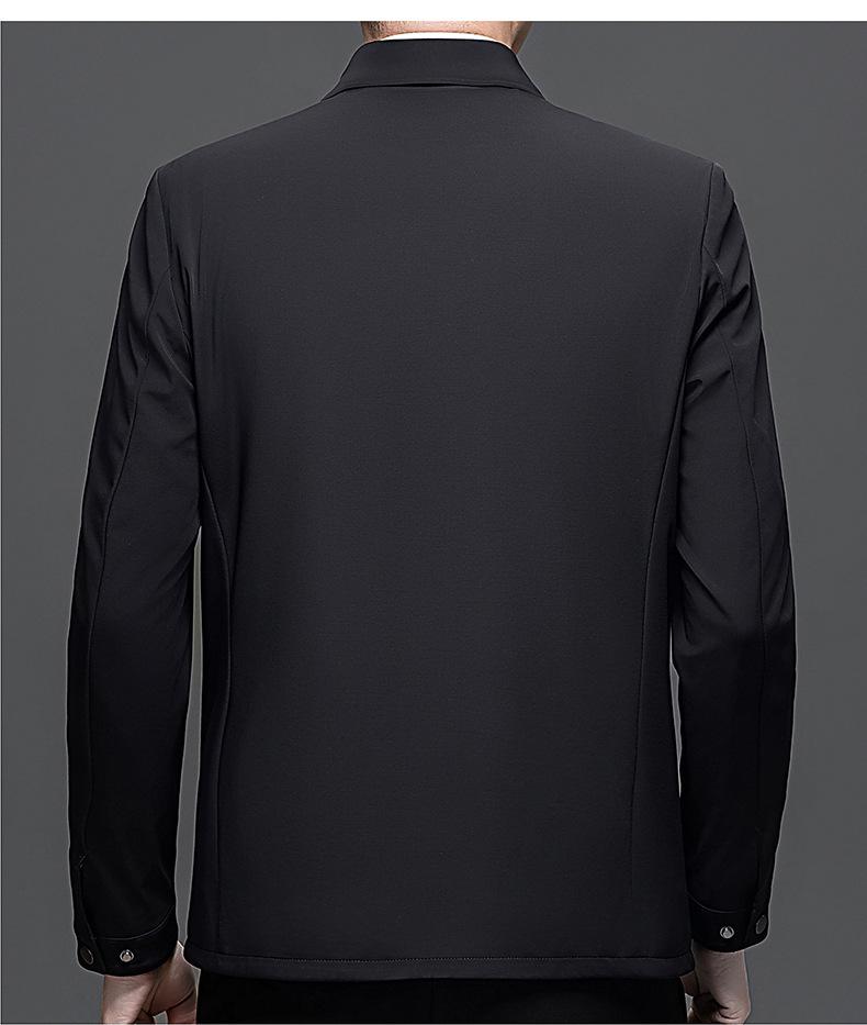 Мужская весенняя куртка в стиле business casual из молочного шелка - Простой лацкан, молодежная верхняя одежда