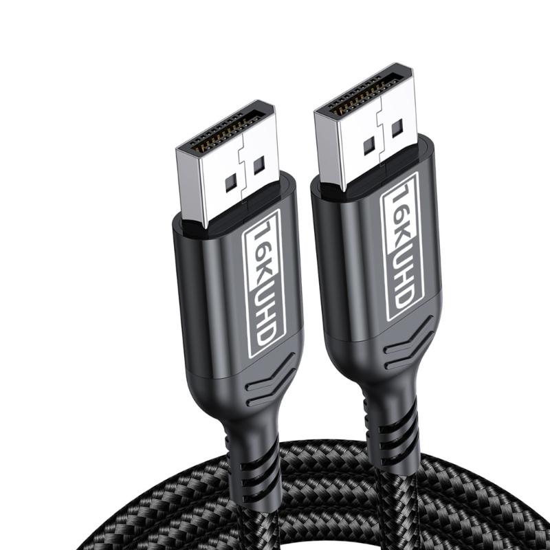 Быстрый кабель DP16K 15360x8640 8K 60 Гц 4K 240 Гц Двухканальный Широкая совместимость Устойчивый к разрыву