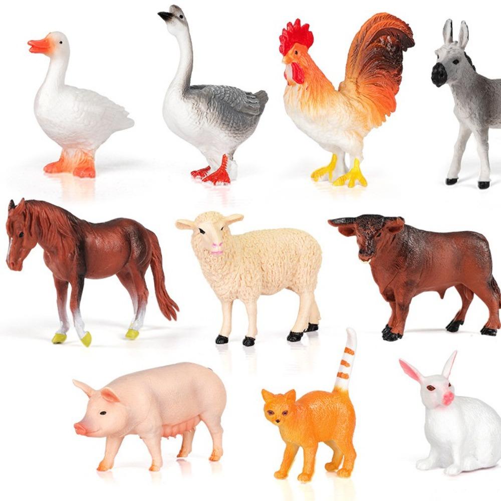 Poultry Animal Action Figures Mini Lifelike Animal Figurines Farm Animal Model Toy Collection