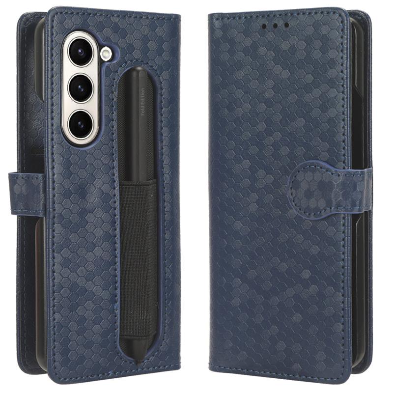 Samsung Galaxy Z fold6 Z fold5/4/3 с отделением для ручки роскошный волнистый узор в виде точек магнитный чехол-книжка для мобильного телефона флип-чехол защитный чехол