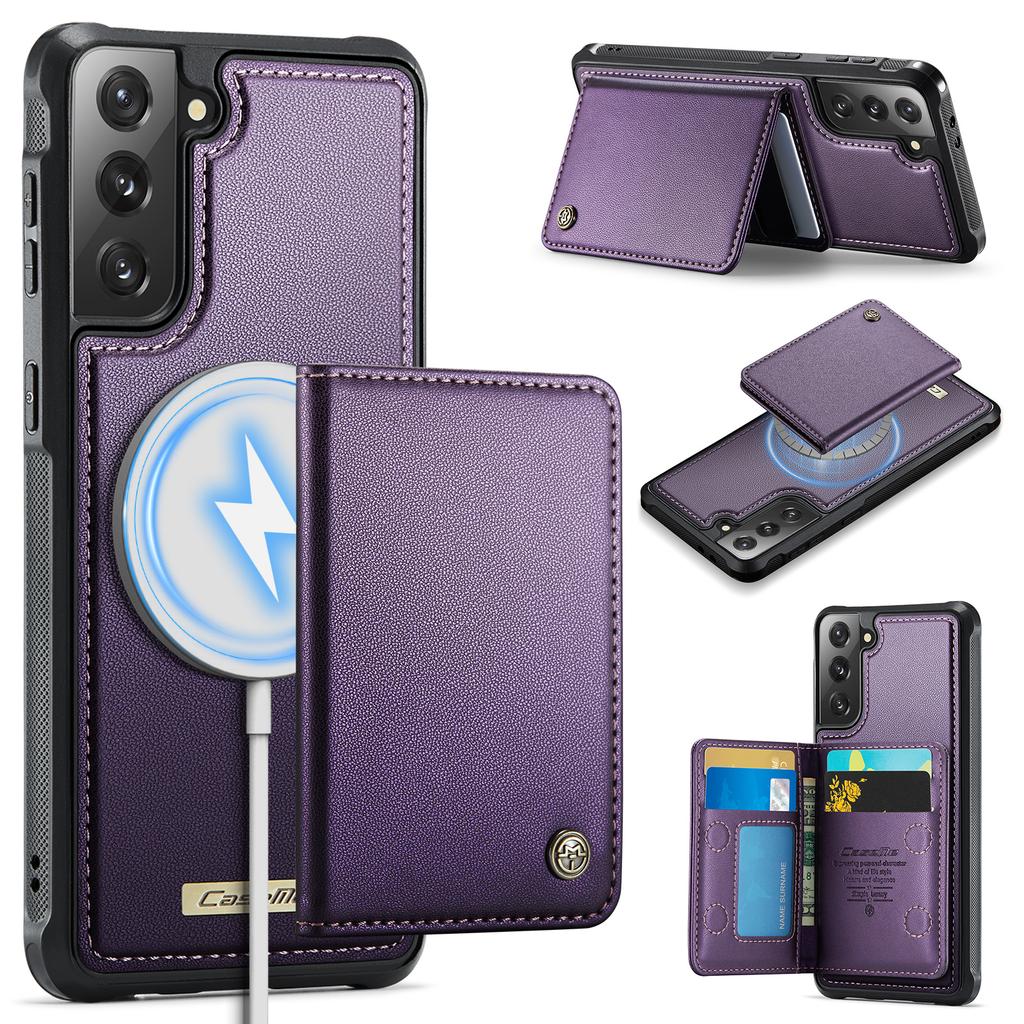 For Samsung Galaxy S21 5G/Galaxy S21 4G Magnetic Case CASEME ME80 Series Leather PC TPU Phone Cover with Detachable Wallet