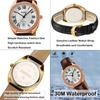 Stylish Watch with Leather Casual and Business Designer Analog High School Student Gift Women's Strap, Style, Simple, Lightweight, Waterproof, Cute,