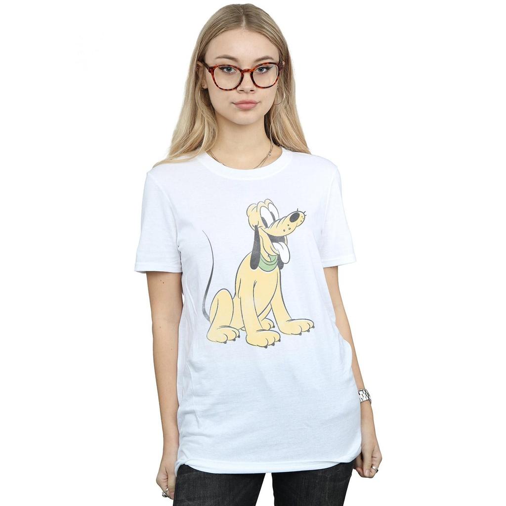 Disney Womens/Ladies Pluto Sitting Cotton Boyfriend T-Shirt