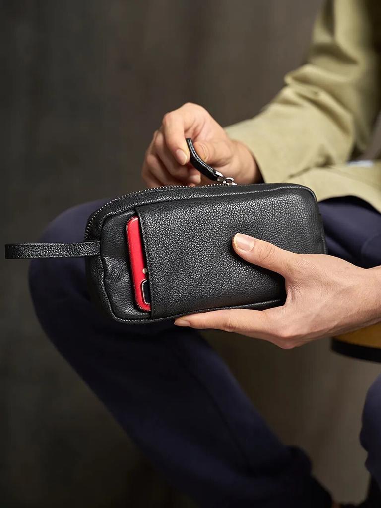 Мужской клатч из 100% натуральной кожи, женская сумка-тоут, сумка для мобильного телефона, кошелек для монет, маленькая сумка для хранения, длинный кошелек