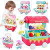 Children's Supermarket 1pc Simulation Food Vending Desk Shopping Cart Combination Set Play House Checkout Page Toy Scan