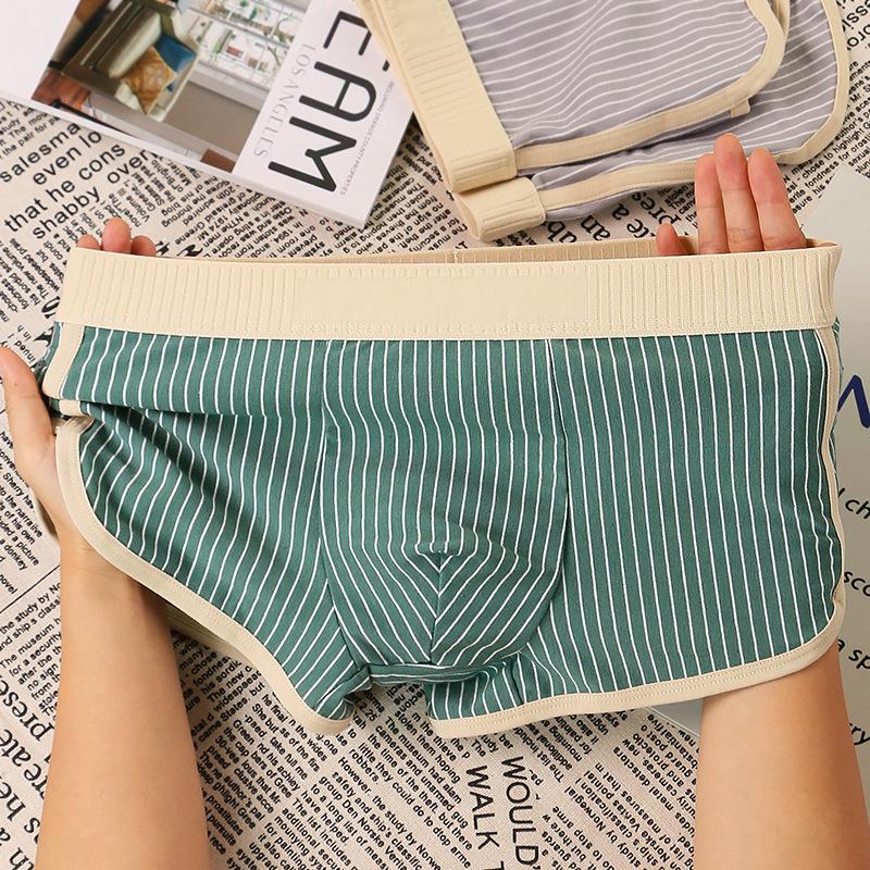 Мужские хлопковые трусы-боксеры в полоску, модные, высокого класса - удобное и дышащее модное нижнее белье