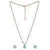Комплект круглого дизайнерского ожерелья Estele с покрытием из розового золота и камнями мятно-зеленого цвета для женщин