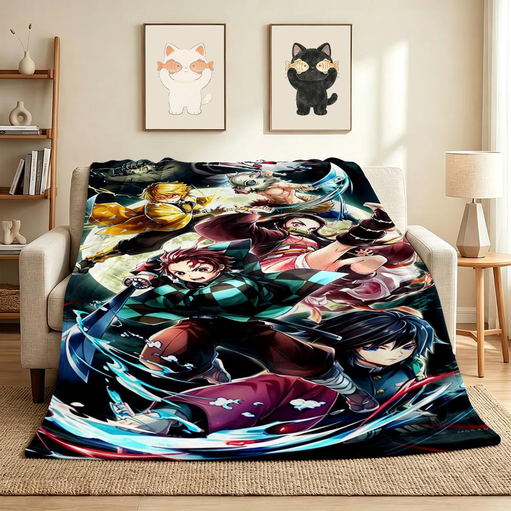 Demon Slayer Flannel Blanket Throw Blanket Soft Warm Sofa Bed Camping home Decor Unique Christmas Gift C9261354