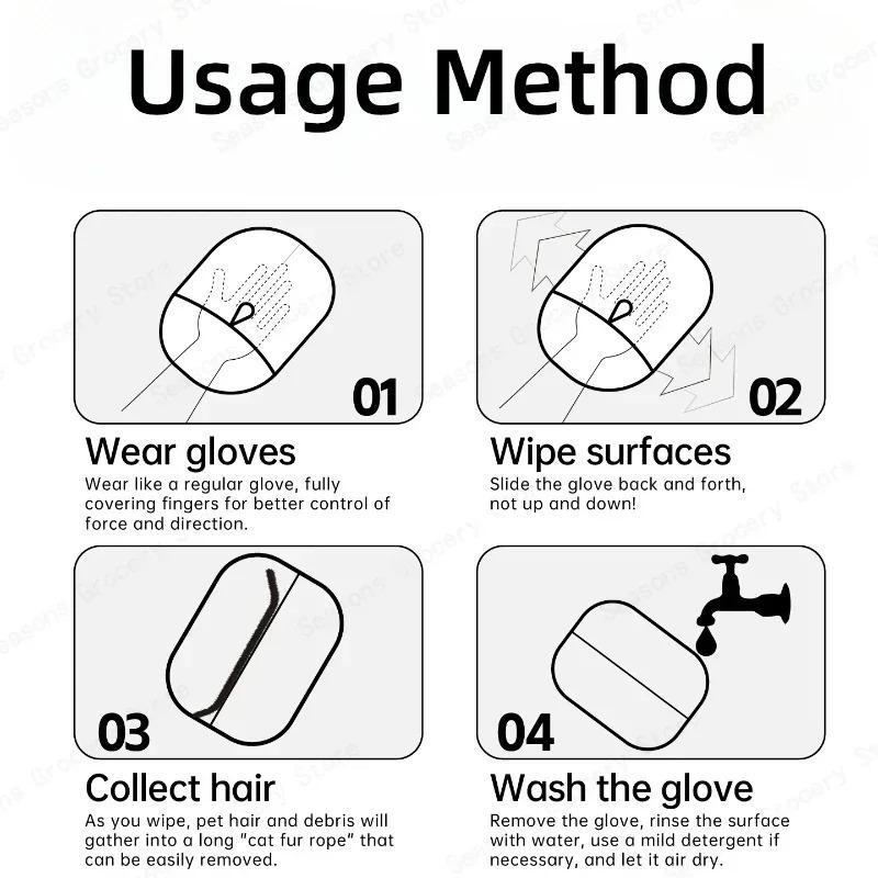 10-1 шт. Щетка для удаления шерсти домашних животных, Перчатки для груминга питомцев, Многоразовая статическая щетка для удаления пыли, Удаление шерсти собак и кошек, Перчатки для удаления шерсти домашних животных