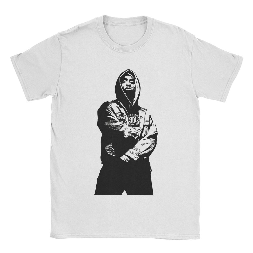 Мужская женская футболка T-Tupac из чистого хлопка с графическим принтом Футболки в стиле хип-хоп Верхняя одежда