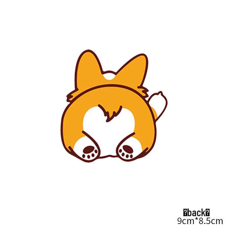 Cartoon Corgi Dog Stickers for Cars & Motorcycles - Rainproof