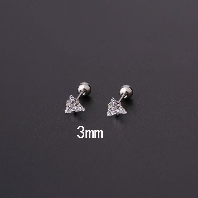 2 шт., серьги-гвоздики из нержавеющей стали 316L для пирсинга козелка, серьги-гвоздики для женщин, геометрический цирконий, кольцо для губ, ювелирные изделия для хряща