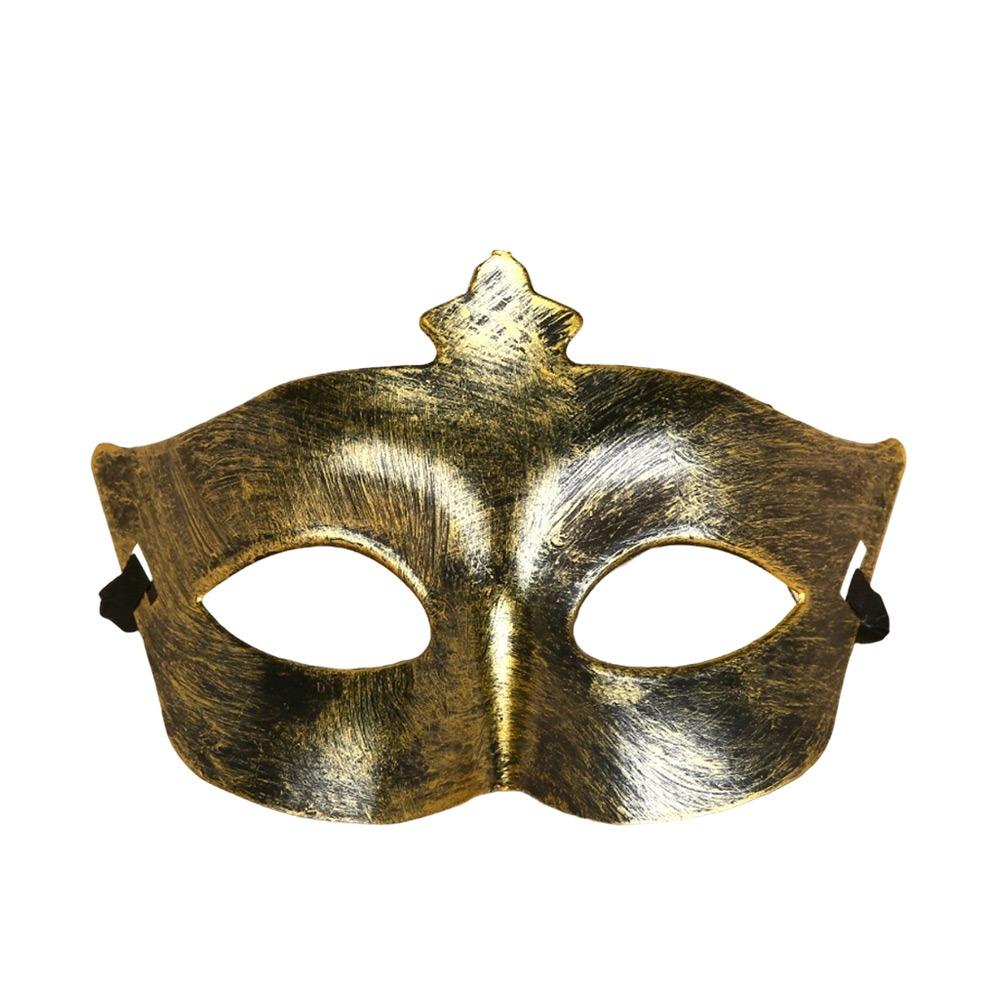 Burnished Finish Masquerade Mask Half-Face Halloween Mask Retro Carnival Mask Unisex