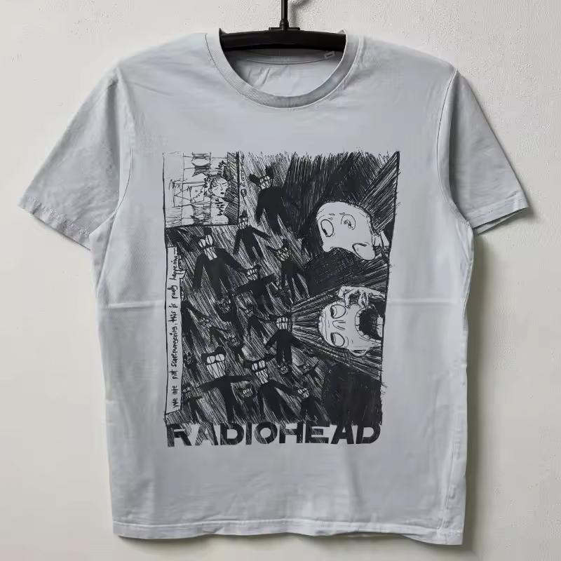 Radiohead Scribble 2000 Стэнли Донвуд Kid A Периферия Футболка Мужская Футболка Лето Новая Мужская и Женская Мода Футболка