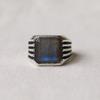 Labradorite Signet Ring, Cushion Cut Gemstone, Handcrafted 925 Sterling Silver, Mens Jewelry