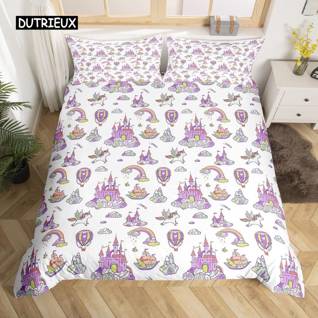 Одеяло с дельфином, пододеяльник размера King Size, милый пододеяльник с рисунком в виде единорога, комплект постельного белья с рисунком животных из мультфильмов, синий, океан, пляж, тема стеганого одеяла